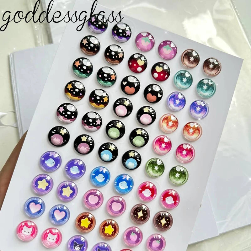5pairs Cartoon Glass Doll eye Cute Pupils Stars 12mm/18mm/20mm/25mm Round cabochon flat back Making findings Jewelry