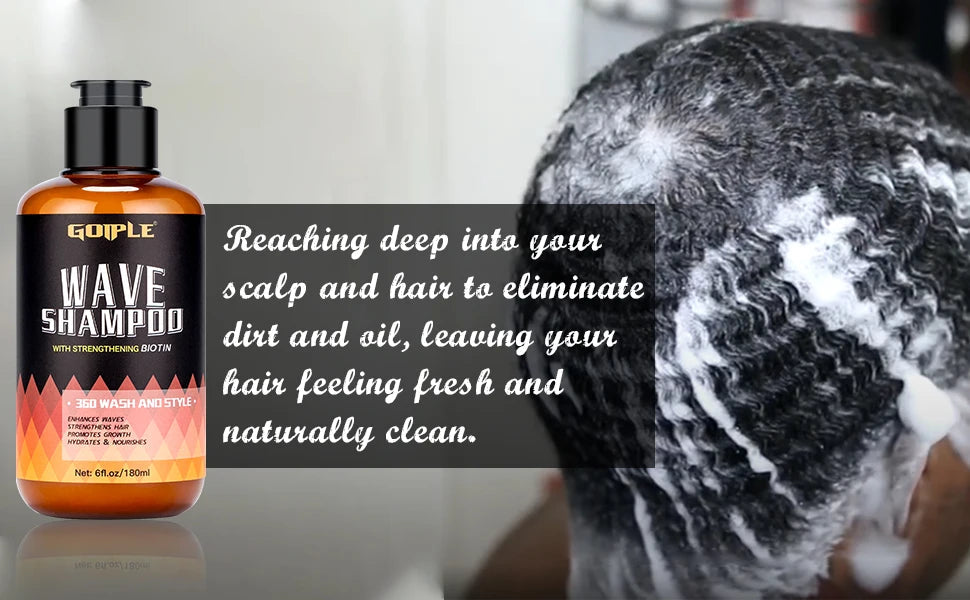 Wave shampoo Kit for Men Anti-frizz Wax Cream Layered Styling Hair Pomade Deep Clean Care Product with Hair Brush and Pirate Hat Viralgem Store