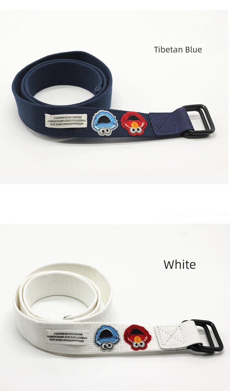 Student Ins Trendy Women's Korean-Style Double Ring Buckle Belt