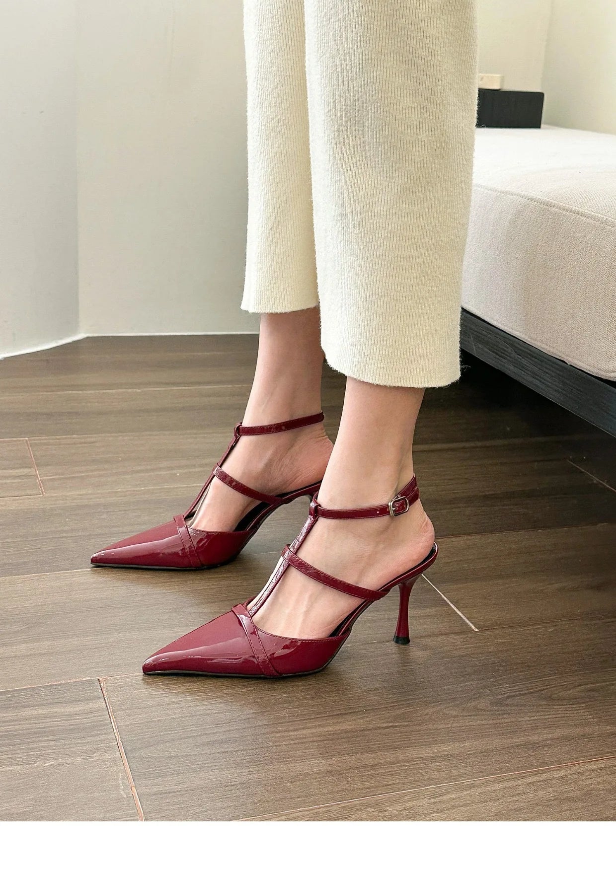 2024 New Trendy Women Gladiator Sandals Summer Pointed Toe Luxury Elegant High Heels Thin Strap Pumps Ladies Party Shoes Size 42