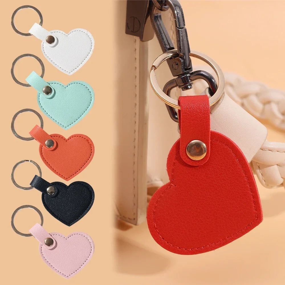 2024 Charm Leather Heart Key Chain Fashion Leather Heart Shape Keychain Women Car Key Holder Home Key Ring Bag Car Pendant Gift Viralgem Store