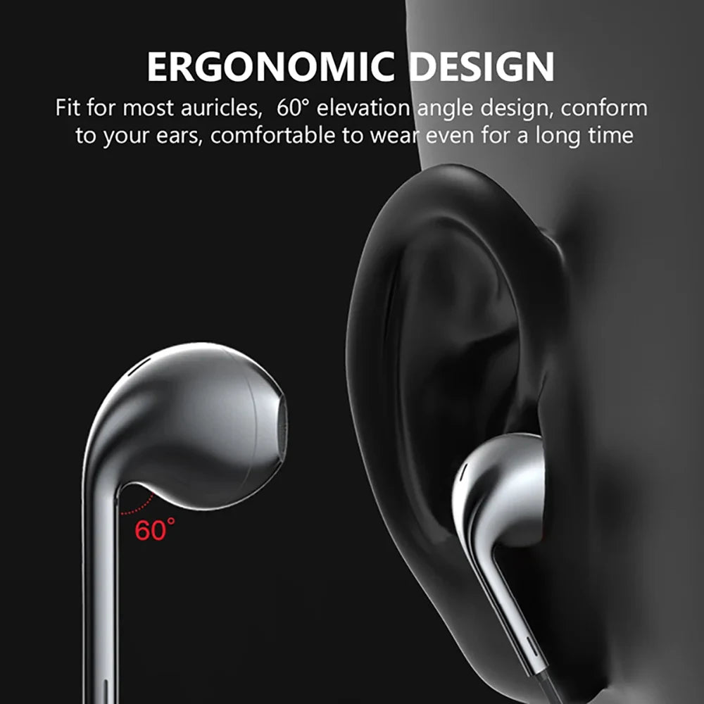 Type C Wired Earphones In Ear Headset Game 3.5mm Wired Headphones with Microphone Bass Stereo Earbuds In-line Control For Phones Viralgem Store