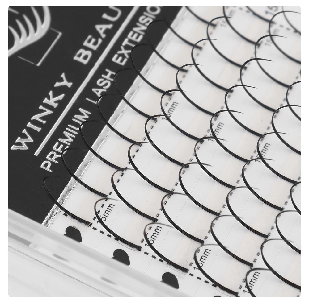 winky beauty 12Rows A/M Shape Spikes Lashes Individual Wispy Premade Fans Eyelash Extension Self-Grafting Makeup False Eyelashes Viralgem Store