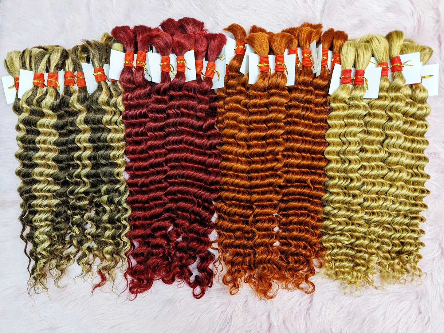 22Inch 100% Human Hair Bundle No Weft Deep Wave Curly Brazilian Virgin Hair for Boho Braid Burgundy 1 2 3 Bundles Hair for Women Viralgem Store