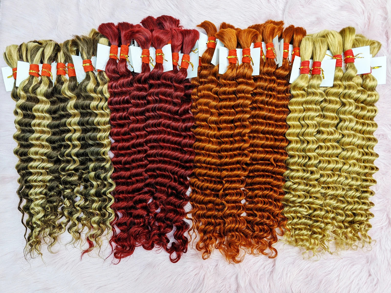 22Inch 100% Human Hair Bundle No Weft Deep Wave Curly Brazilian Virgin Hair for Boho Braid Burgundy 1 2 3 Bundles Hair for Women Viralgem Store