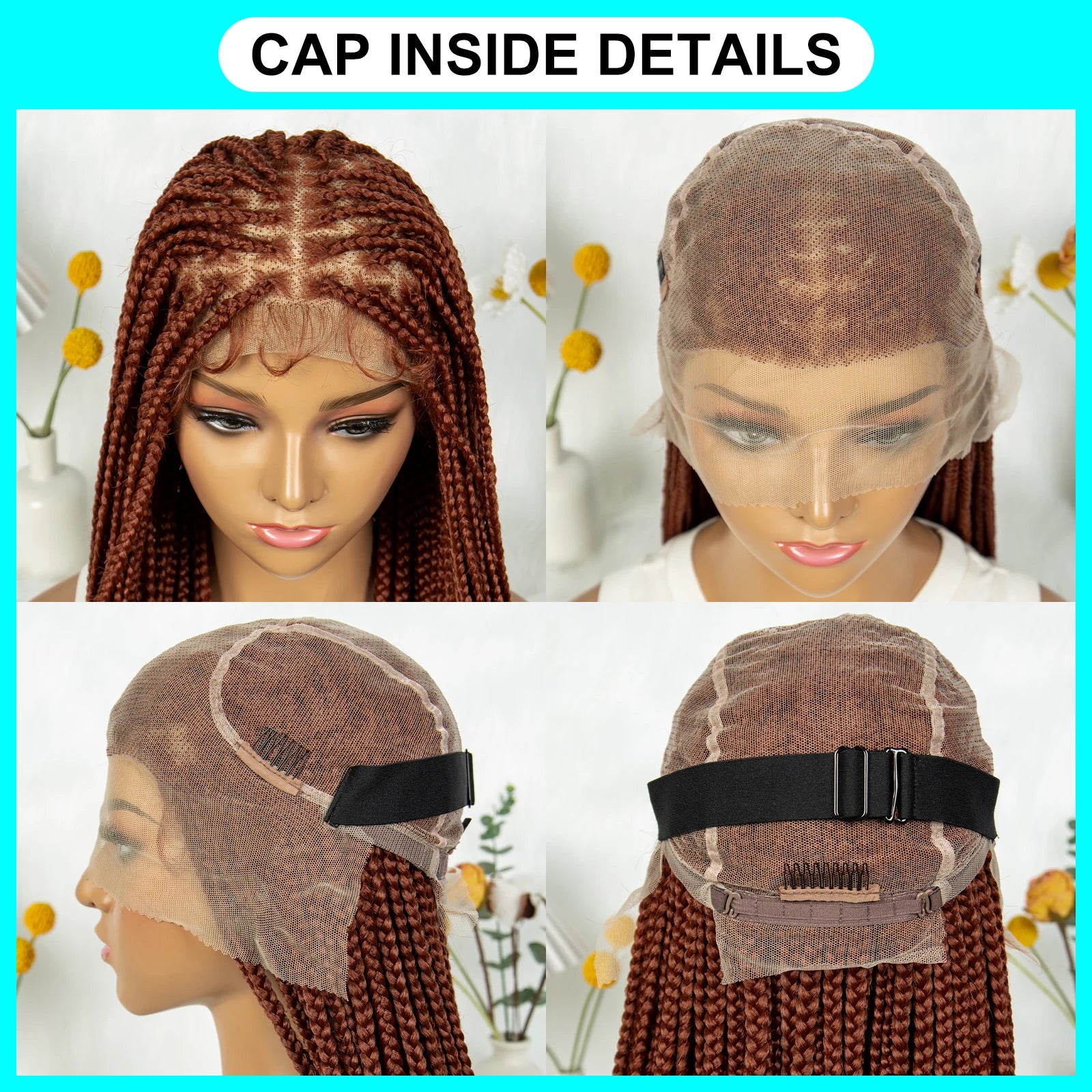 Synthetic Transparent HD Knotless Full Lace Braided Wigs For Black Women Crochet Braid Braiding Hair Viralgem Store