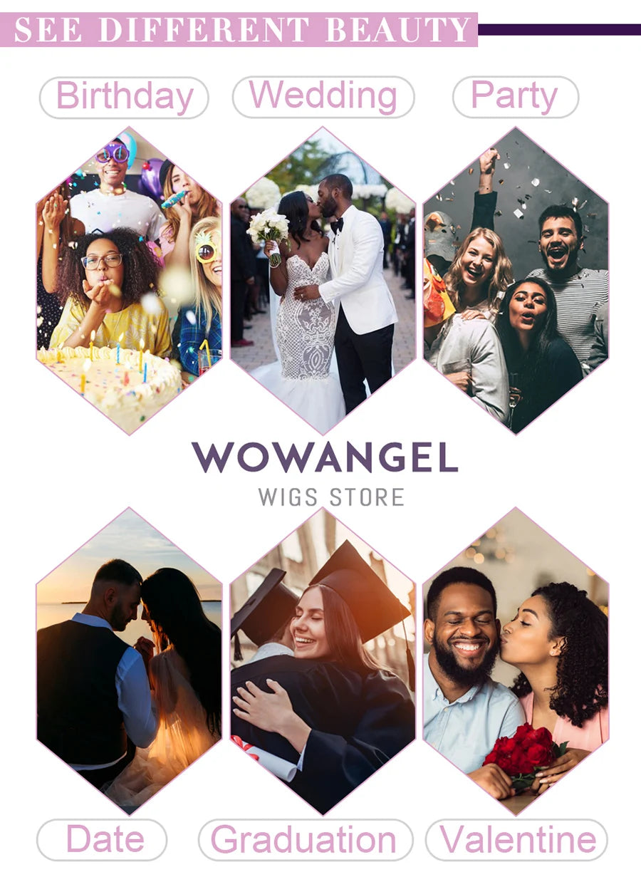 WowAngel 250% Upgraded 13x6 HD Lace Full Frontal Wigs Glueless Straight Human Hair Wigs Pre Plucked Natural Scalp Brazilian Hair Viralgem Store