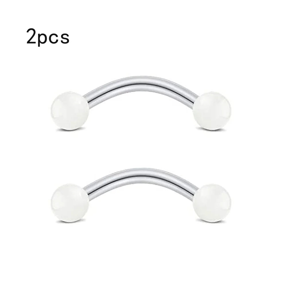 WKOUD 16G Cartilage Helix Earrings Hoop Tragus Snug Piercing Jewelry Stainless Steel Curved Barbell Eyebrow Rings Pink 6/8/10mm