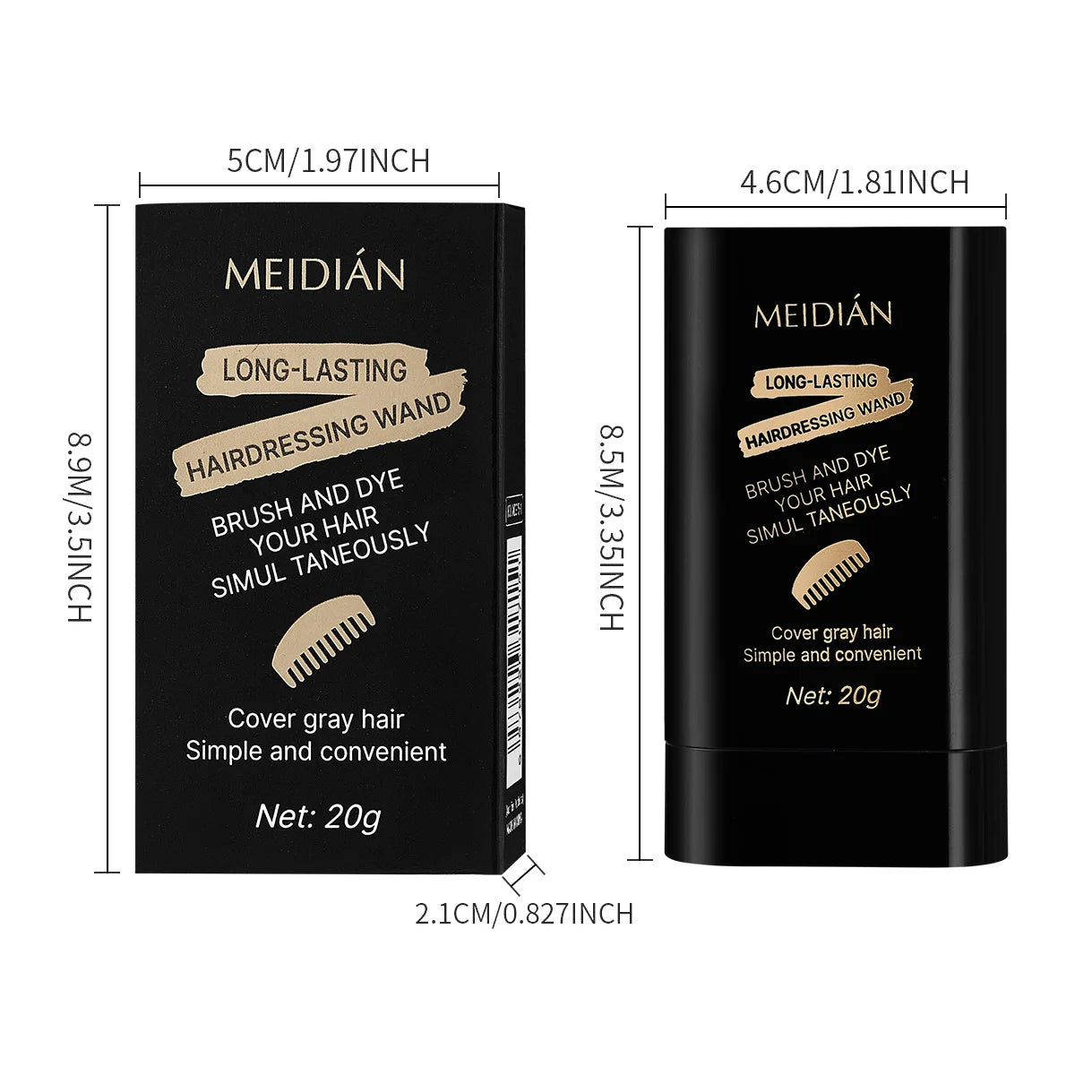 2-in-1 Hair Color Brush & Comb - Instant Gray Coverage, On-The-Go Root Touch Up, Washable Temporary Black Dye for Men/Women Viralgem Store