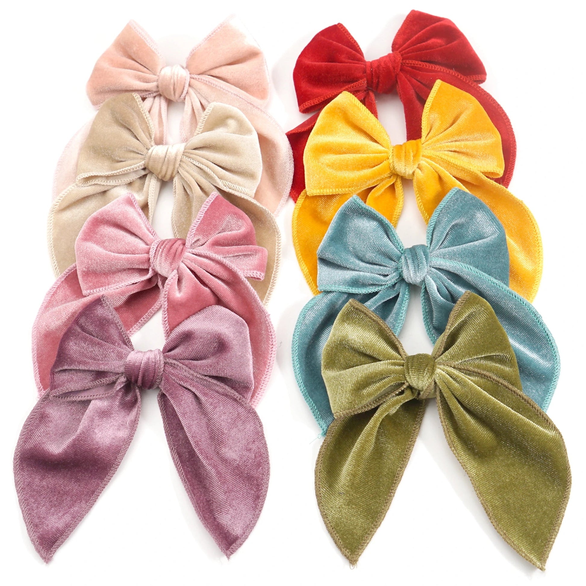 4Pcs Velvet Fable Bow Hair Clips Baby Girls Women Large Sailor Head Bows Accessories Hair Grips for Kids Christmas Hair Bow Viralgem Store