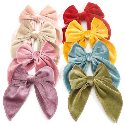 4Pcs Velvet Fable Bow Hair Clips Baby Girls Women Large Sailor Head Bows Accessories Hair Grips for Kids Christmas Hair Bow Viralgem Store