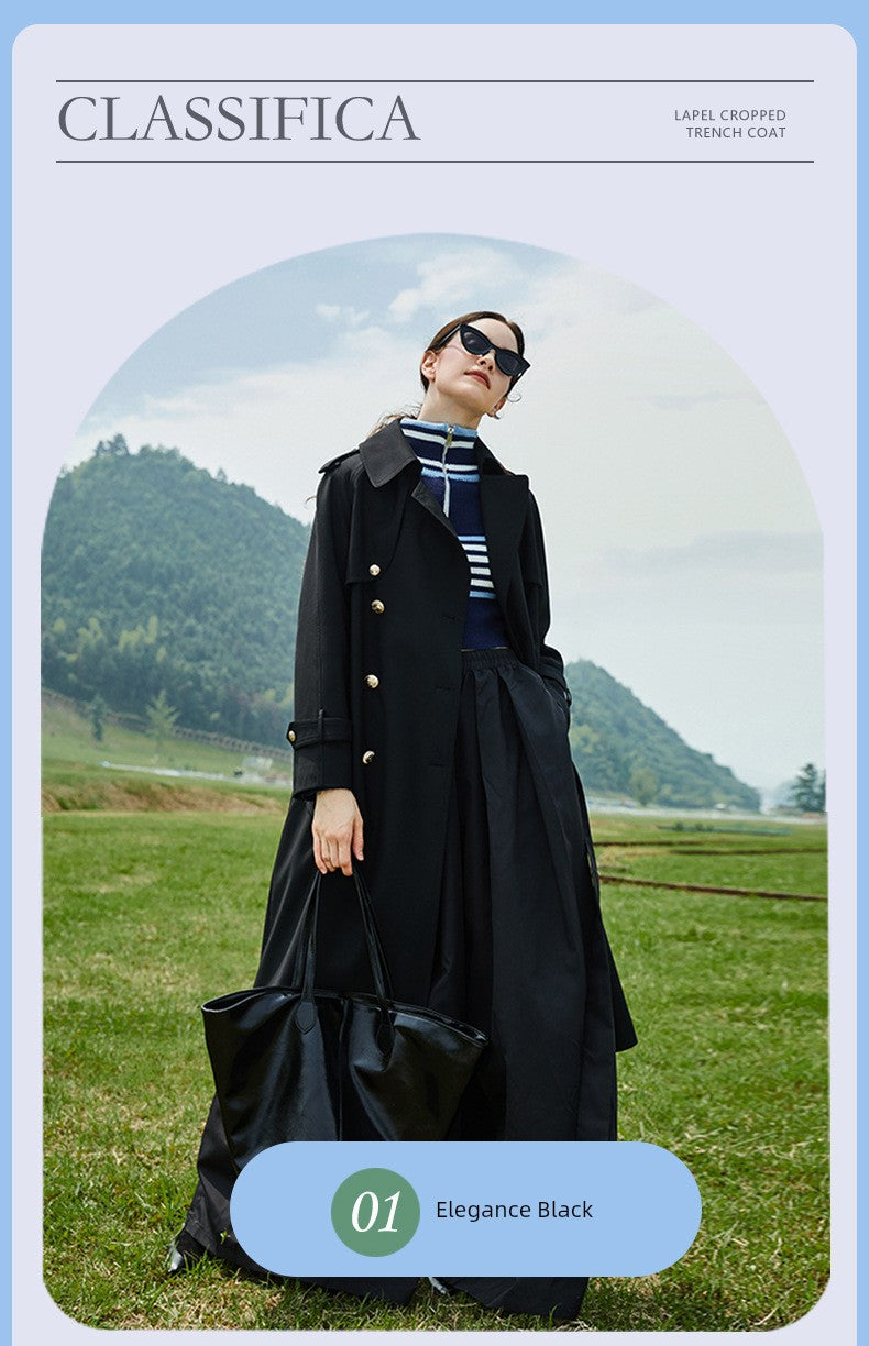 2024 Spring & Fall New Arrival Big Brand Classy C Double Breasted Loose Retro Elegant Mid Length Long Length Trench Coat Outwear Women Viralgem Store