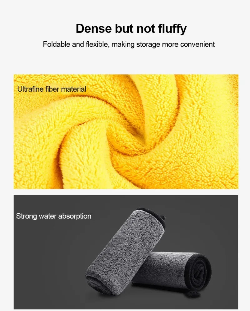 1-5Pcs Microfiber Towel Car Microfiber Cloth Wash Towel Microfiber Cleaning Cloth Absorbent Car Wash Drying Towel Auto Detailing