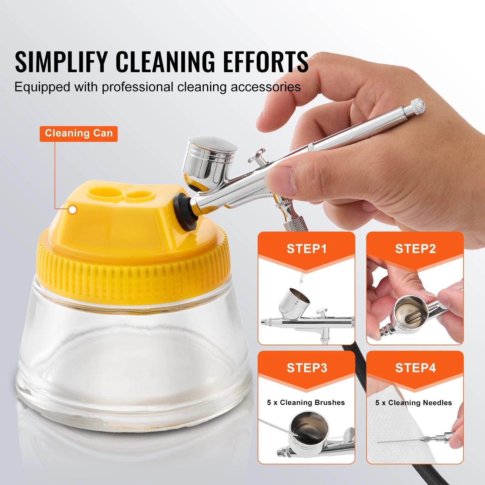 SucceBuy Airbrush Kit Dual Fan Air Compressor Professional Airbrushing System Kit Airbrushes Mixing Wheel Cleaning Brush Set Viralgem Store