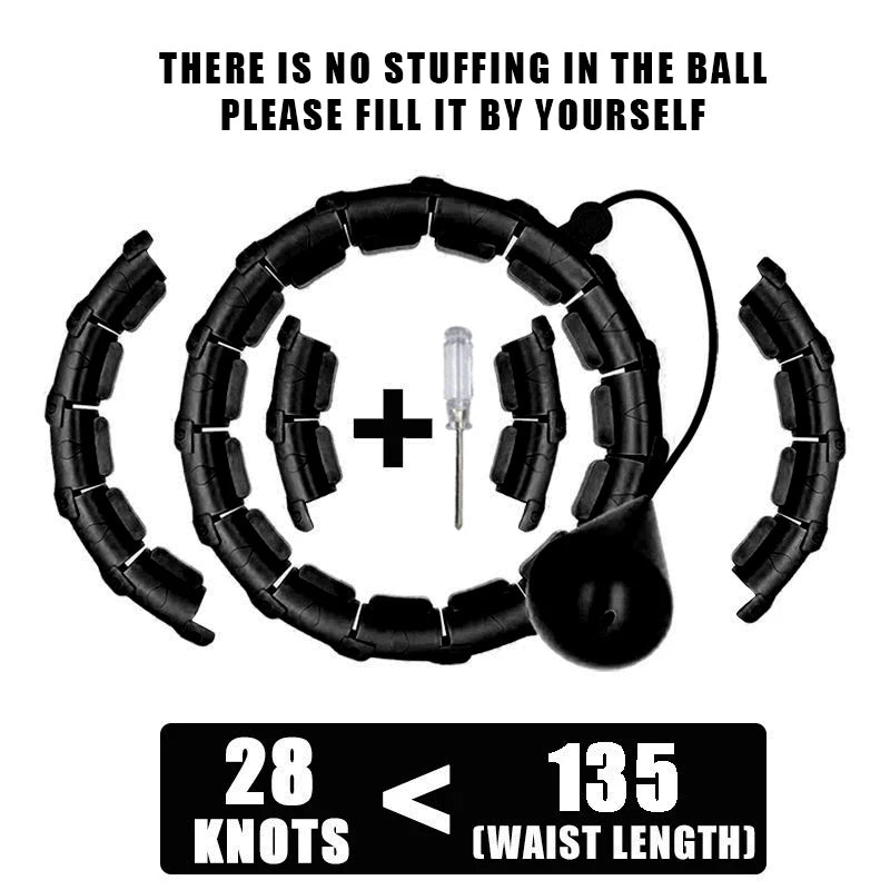 Weighted Fitness Hoop for Adults & Kids Detachable Knots Abdomen Weight Loss 2 in 1 Abdomen Fitness Weight Loss Massage