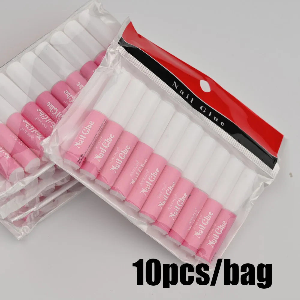 5Pcs Fast Drying Nail Art Glue Glitter UV Acrylic Rhinestones Press on Nails Strong Adhesive Nail Glue False Tips Manicure Tool