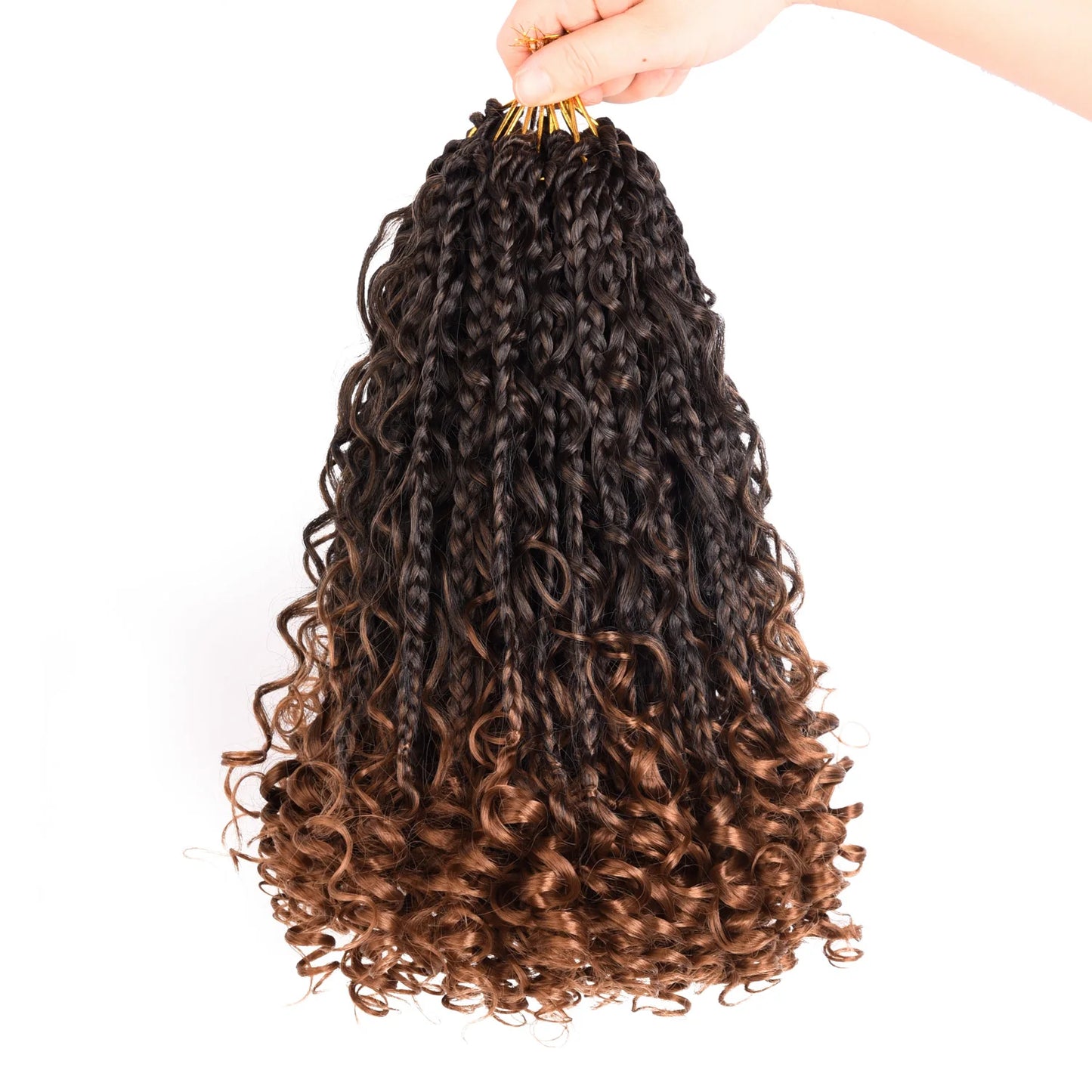 10 Inch Goddess Box Braids Crochet Hair 1Pack/Lot Synthetic Boho Crochet Box Braids With Curl Ends Box Braids Hair Extensions