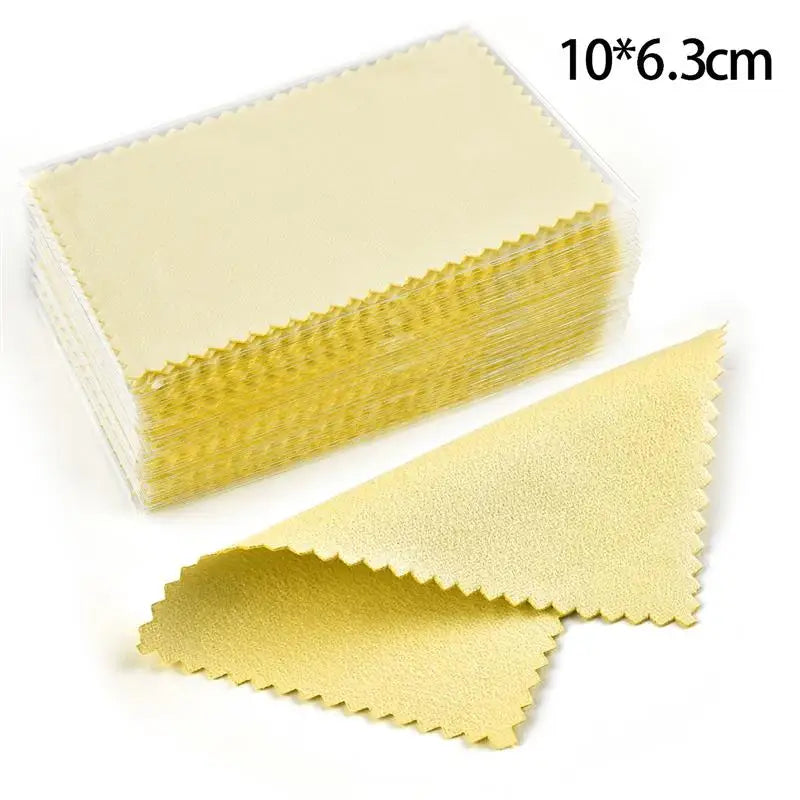 50Pcs Polish Polishing Cloth Silver Color Cleaning Polishing Cloth Soft Clean Wipe Wiping Cloth For Silver Gold Jewelry Tool