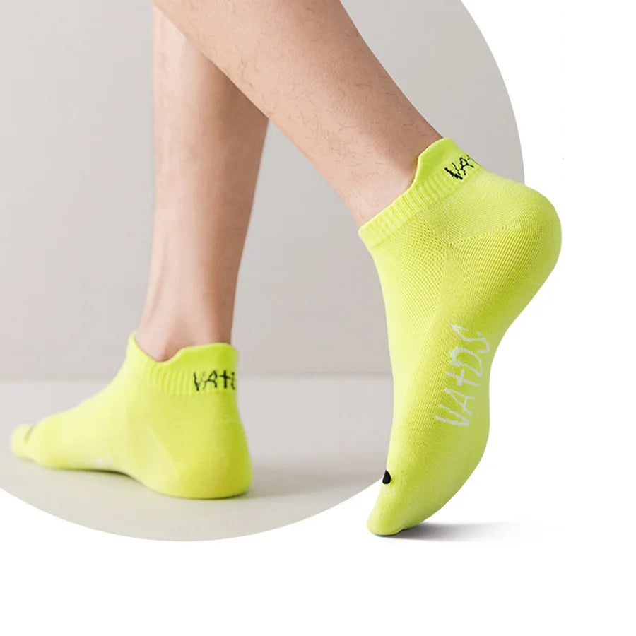 5 Pairs Men's Ankle Socks Bright Color No Show Socks Men Breathable Street Fashion Sport Invisible Travel Running Socks Viralgem Store