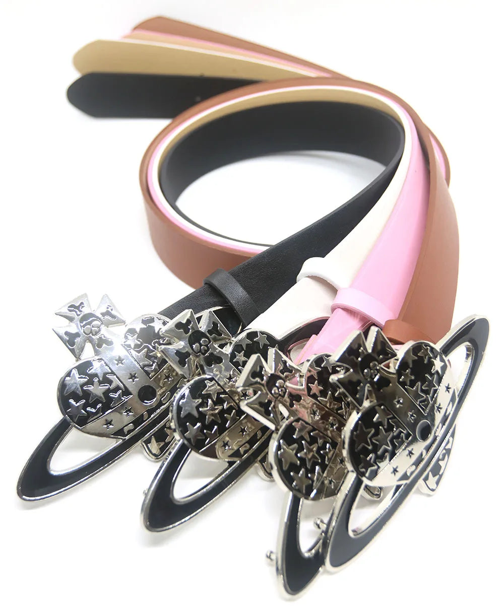 Temperament Women's Belt New Irregular Shape Gold Button Head Elegant Daily Versatile Casual Jeans Business Women's Belt