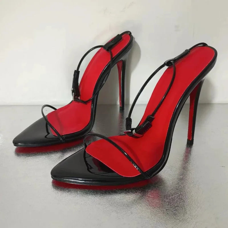 12CM 2024 New Fashion Dress Party Banquet Sandals for Women High Heel Designer Shoes Sexy Elegant Simple Heels Size 43 44 45 47