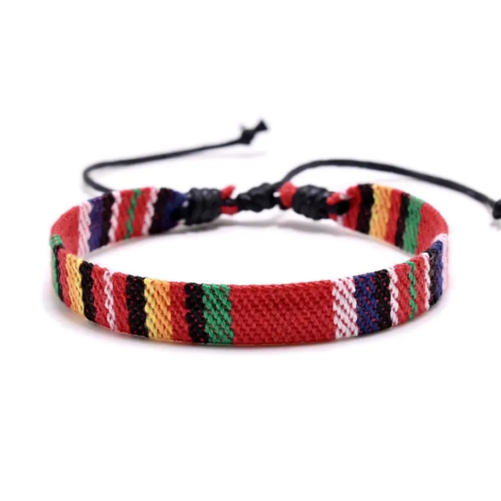 1PC Arabic Scarf Style Bracelet Multicolor Weave Bracelets Geometric Wave Point Traditional Patterns Webbing Hand Rope Viralgem Store