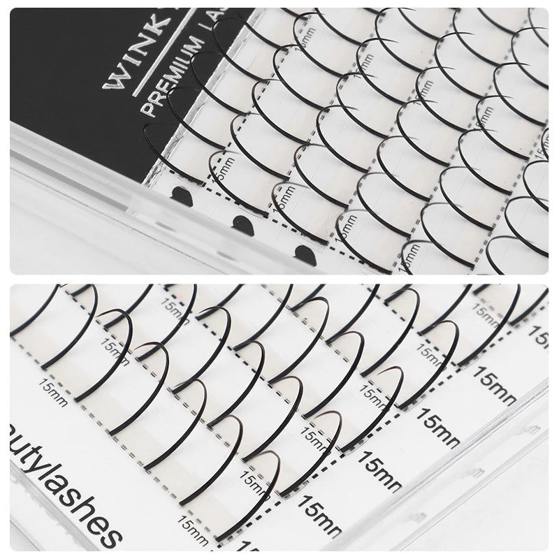 winky beauty 12Rows A/M Shape Spikes Lashes Individual Wispy Premade Fans Eyelash Extension Self-Grafting Makeup False Eyelashes Viralgem Store