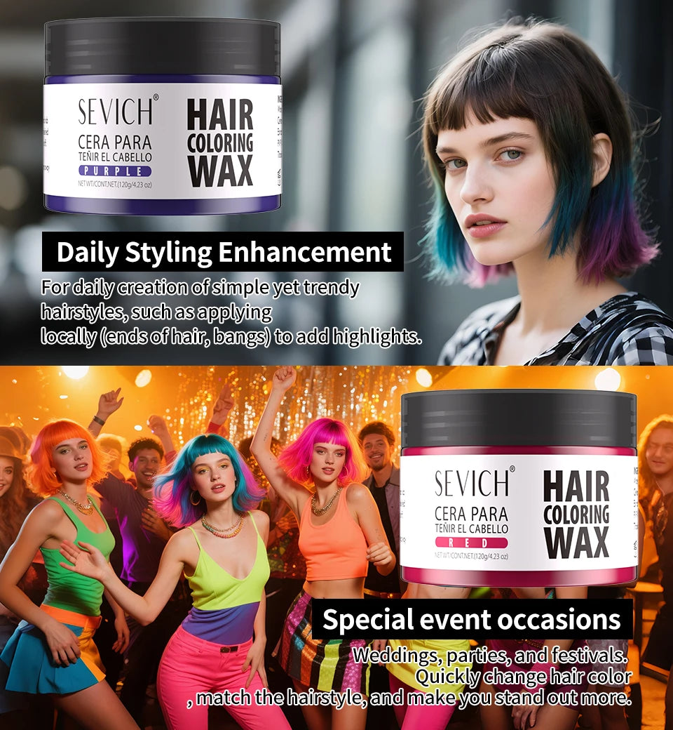 13 Colors Temporary Hair Color Wax Long Lasting Easy To Wash Hair Dye Mud Kids Diy Hair Colour Cream Party Hair Mud Hair Styling