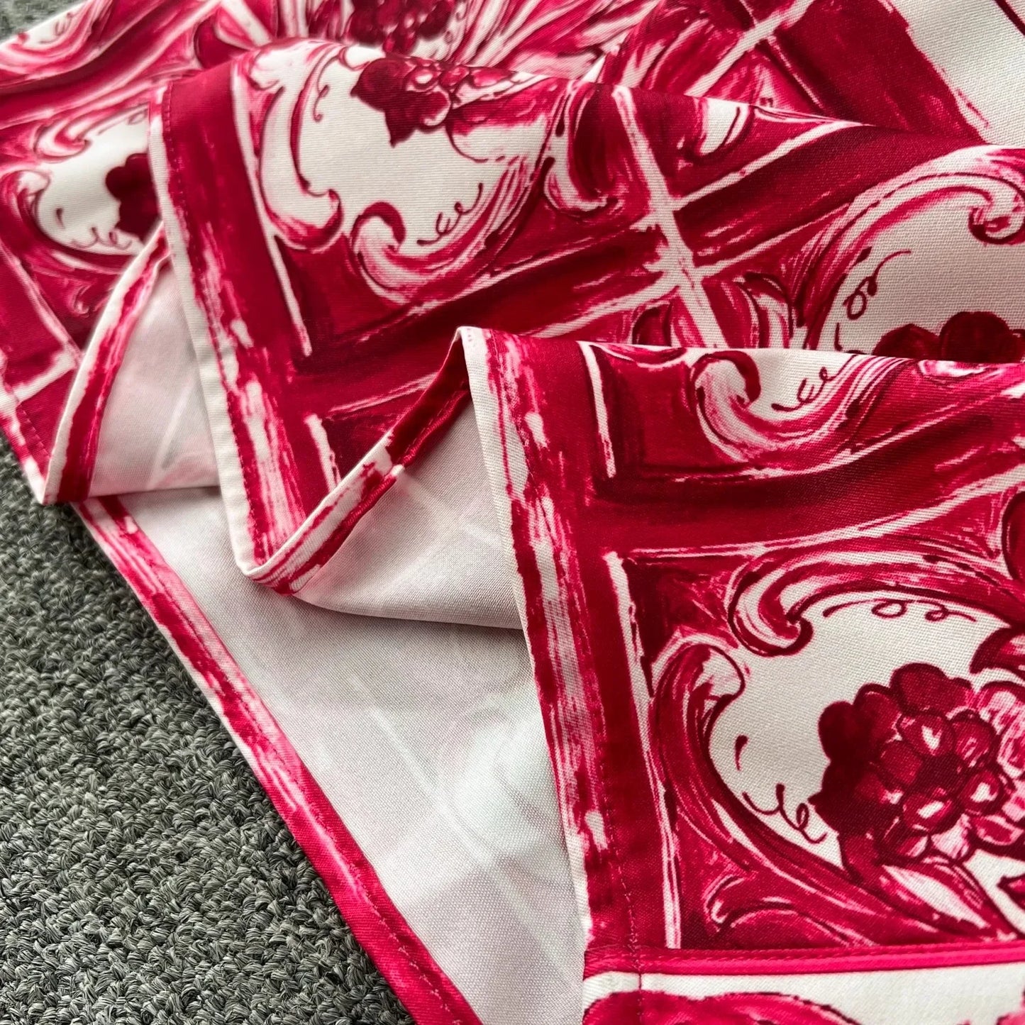 TRAF Runway Blue And White Porcelain Print Holiday Maxi Dress Women's Stand Single Breasted Loose Lace- Up Long Robe Vestido