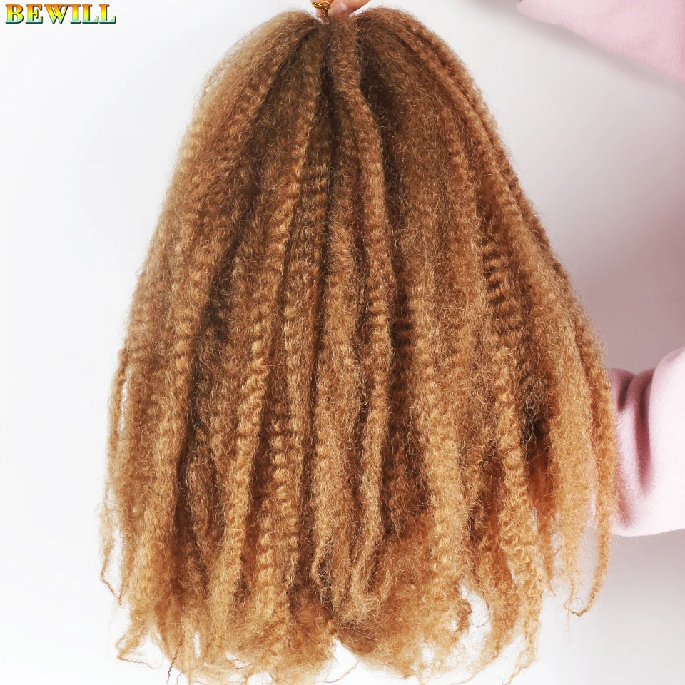 18 Inch 1-6 Packs Marley Twist Crochet Hair Black Brown to Blonde Synthetic Afro Marley Ombre Braiding Hair for Faux Locs Braids