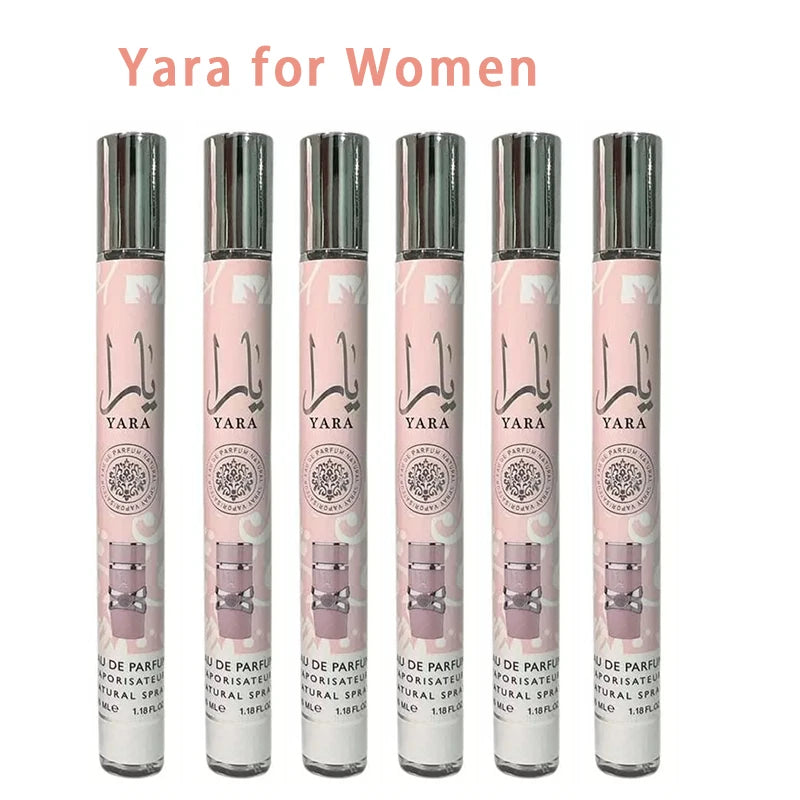 6PCS 35ml Original Yara Perfume Long Lasting Fragrance Eau de Parfum Spray Arabian Perfumes For Men's & Women Portable Perfume