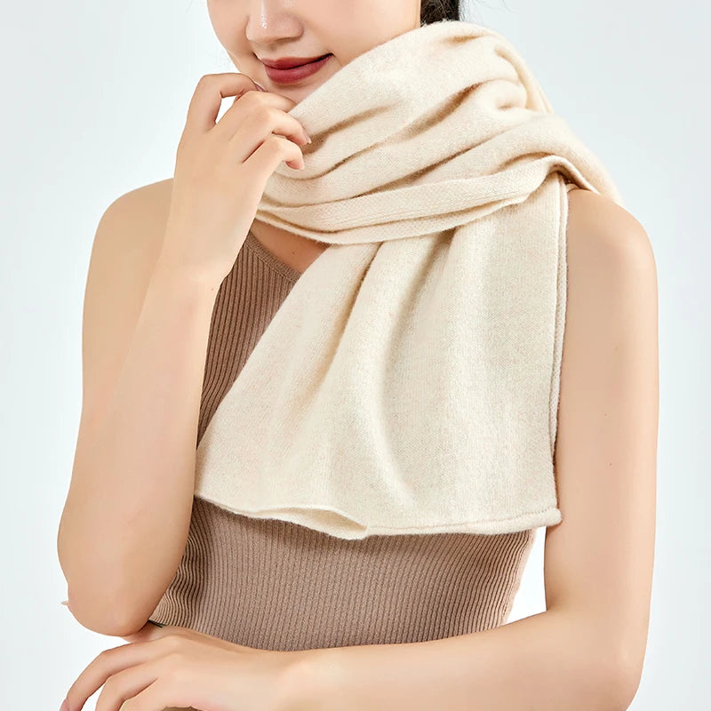 100%Pure Wool Women's Knitted Shawl Soft Warm Wollen Cardigan Cloak Wraps Shoulder Neck Protect Multifunctional Pashmina Scarves