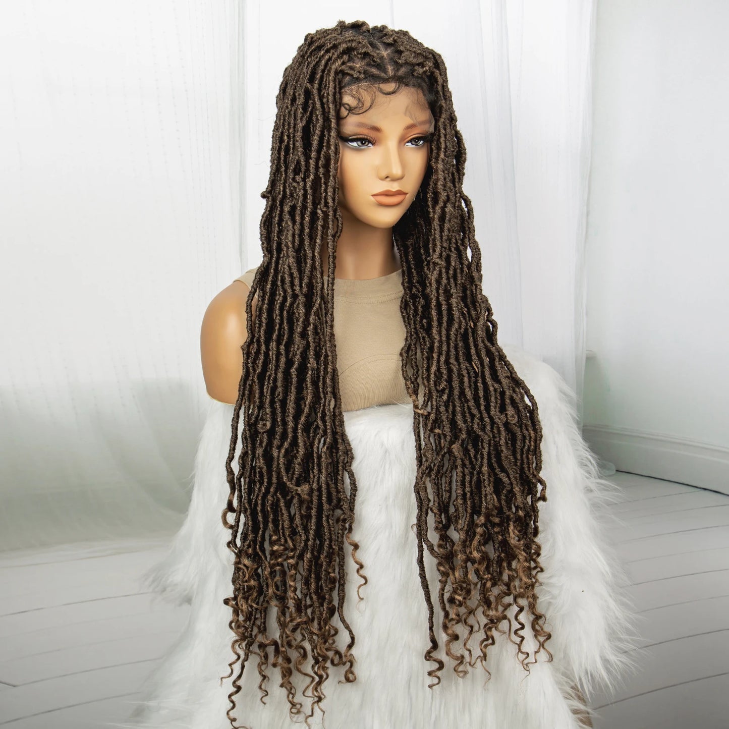Synthetic Dreadlock Braided Wigs with Baby Hair Full Lace Braids Wigs Knotless Wigs Lace Wigs for Women Twisted Braids Wig