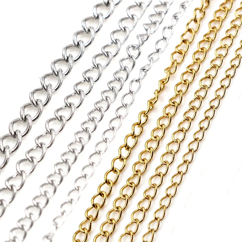 5 Meters/Lot Never Fade Stainless Steel Gold Necklace Chains Bulk For DIY Jewelry Findings Making Materials Handmade Supplies Viralgem Store