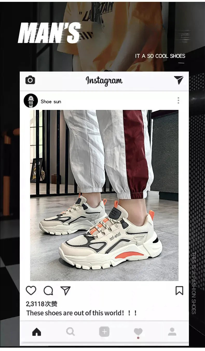 2024 New Men Sneakers Mesh Breathable Outdoor Running Shoes Fashion Casual Tennis Shoes Lightweight Comfortable Male Sport Shoes