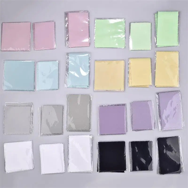 50Pcs Polish Polishing Cloth Silver Color Cleaning Polishing Cloth Soft Clean Wipe Wiping Cloth For Silver Gold Jewelry Tool