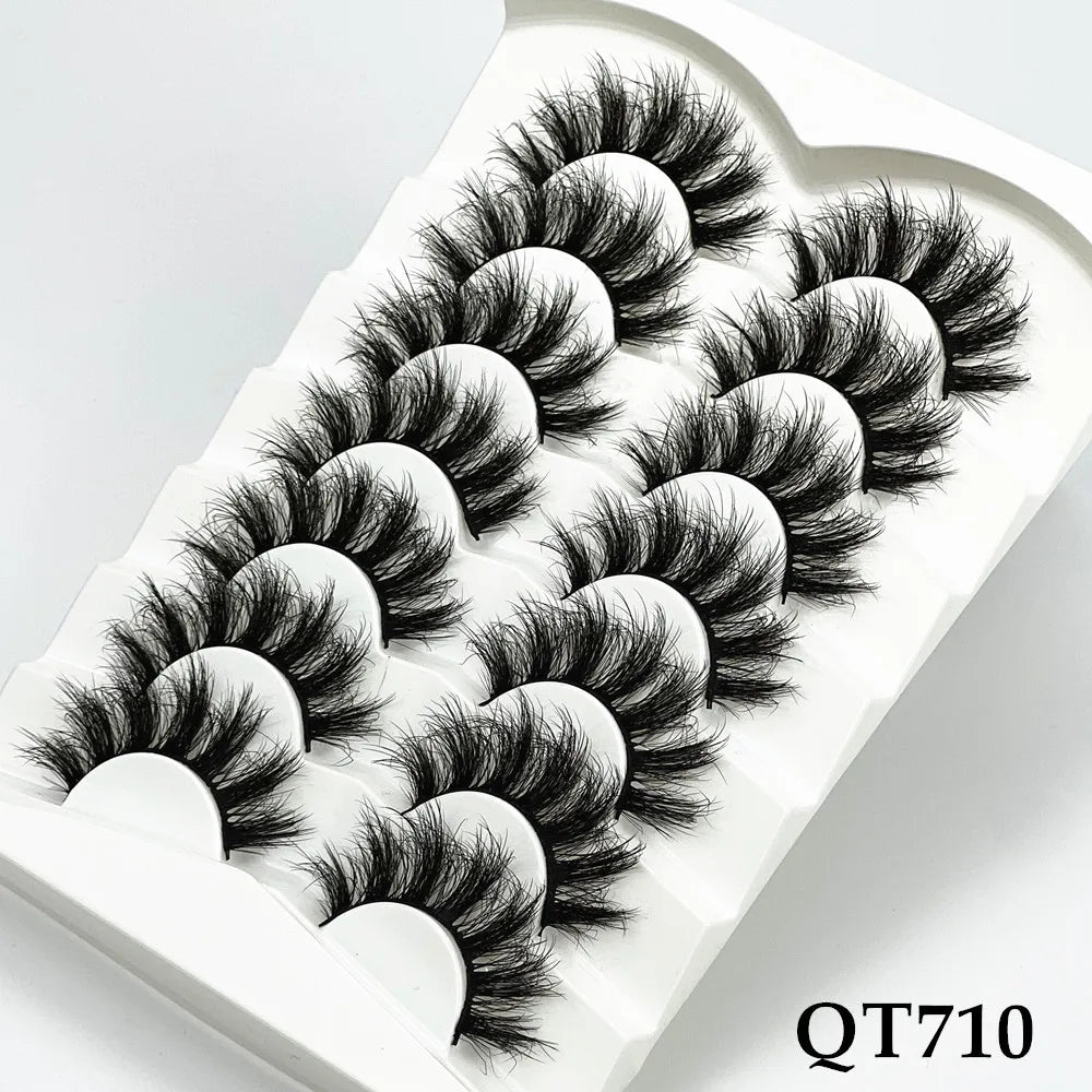 5/7/8 pairs 3D mink Lashes ,soft fluffy natural false eyelashes，individual eyelash extension, makeup tools lashes wholesale