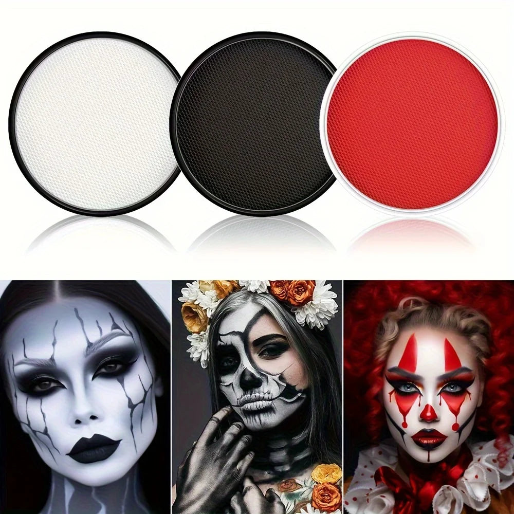 30G Water Solubility Monochromatic Body Paint Black And White Makeup Face Paint Halloween Party Waterproof Makeup Body Painting