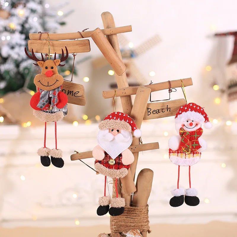 2023 Happy New Year Christmas Ornaments DIY Xmas Gift Santa Claus Snowman Tree Pendant Doll Hang for Home Noel Natal Decorations Viralgem Store