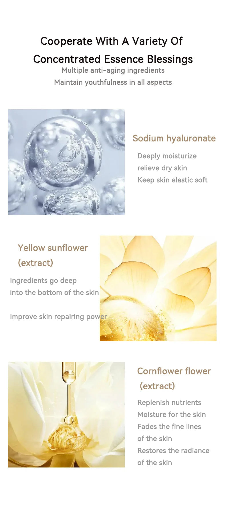 24K Gold Face Serum Active Collagen Silk Thread Facial Skin Care Essence Anti-Aging Smoothing Firming Moisturizing Hyaluronic Viralgem Store