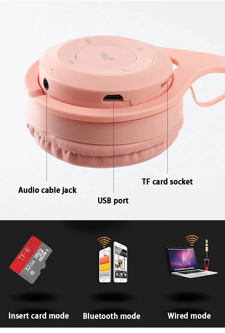 Y08 Macaron Wireless Bluetooth Headphones With Microphone Wired Earphones Gaming Headset Gamer Mp3 Players Choice Kids Gifts Viralgem Store