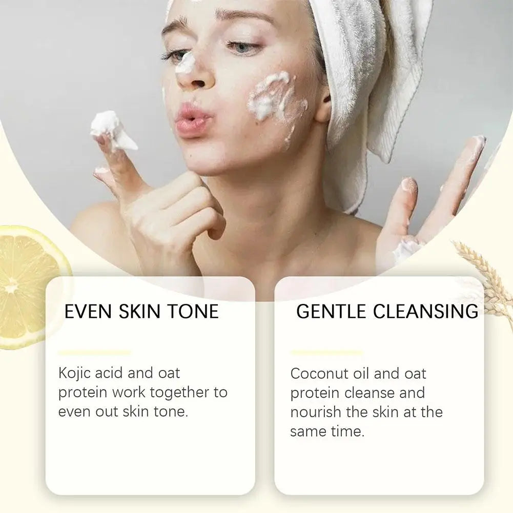 100g Lemon Turmeric Kojic Acid Soap Turmeric Face And Body Wash Clean Soap Bar, Firm Pores Lemon Turmeric Glowing Skin Care Soap