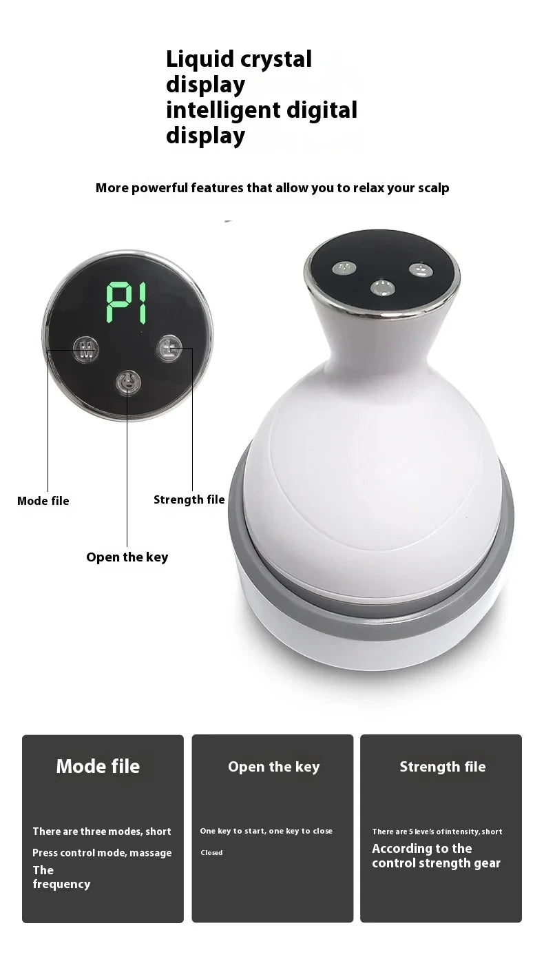 Tuhopeta Scalp Massager 3D Kneading Shiatsu Head Relaxation Device USB Rechargeable Electric Massage with Tension Relief Pets Viralgem Store