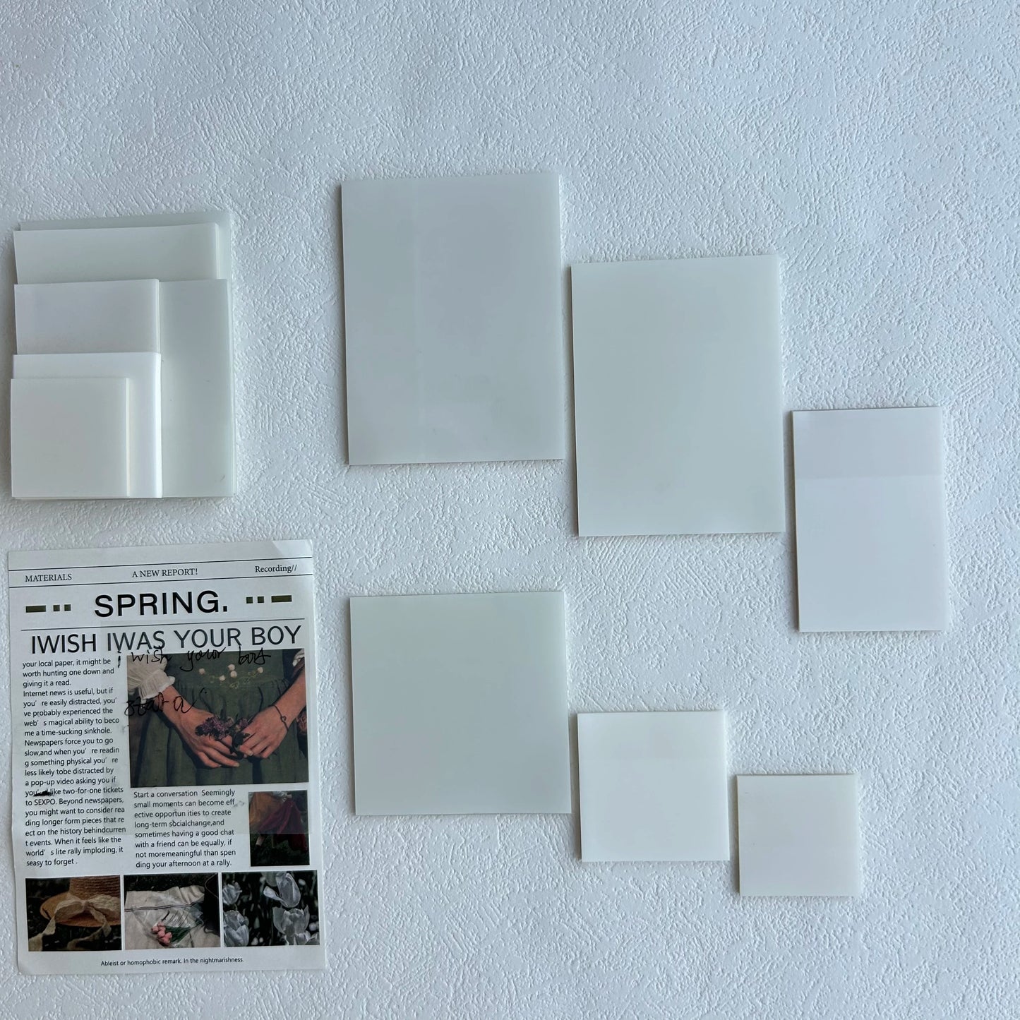 300 Sheets Creative Transparent PET Waterproof Sticky Note Pads Notepads Posits for School Stationery Office Supplies