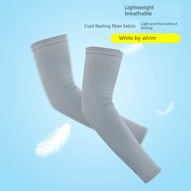 Summer Viscose Fiber Sun-Protection Oversleeves Men's Plus Size UV Protection Cool Oversleeves Driving and Biking Sun Shade Neutral Arm Guard Women