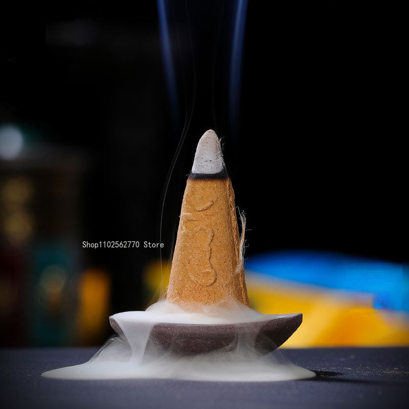 108 Flavor Backflow Tower Incense Granules Tibetan Incense Natural Ritual Buddha Manual Incense Backflow Smoke Appreciation