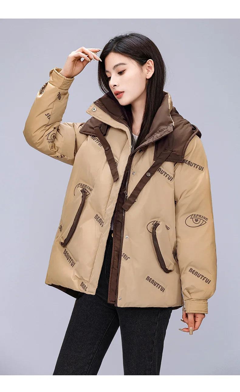 Women Pink Gothic Hoodies Parka 90s Vintage Jacket Overcoat Warm Thicken Coat Harajuku Padded Jacket Clothes Winter Autumn 2024