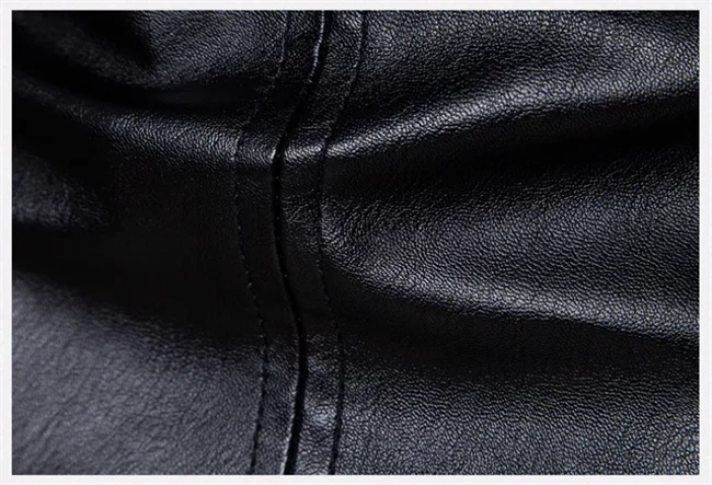 2024 New Men Business Casual Leather Jacket Black / khaki Fashion Male Suit Collar Coats Large Size 5XL Slim Fit Top