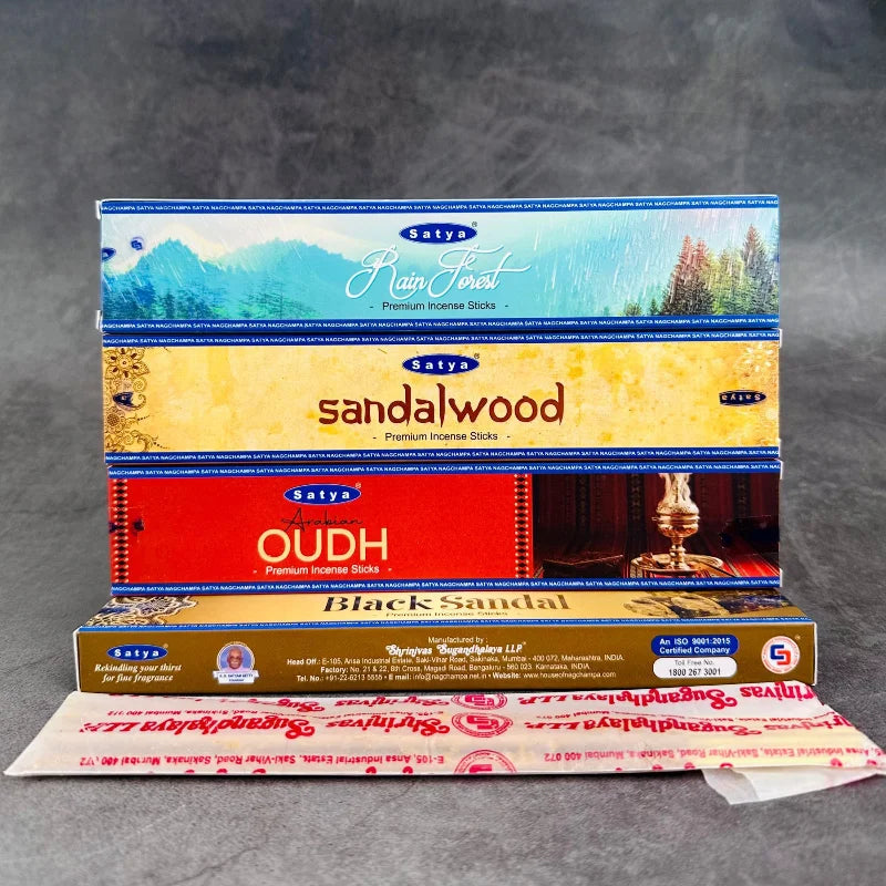 5BOX Indian Incense Sticks White Sage Sandalwood Natural Household Indoor Clean Air NAG Champa Satya Handmade Lavender Incenso