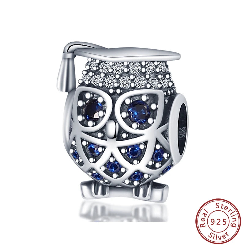 100% 925 Silver Parrot Hummingbird Owl Birds Fashion Design Charms Beads 3mm DIY Fine Jewelry Gifts Making Viralgem Store